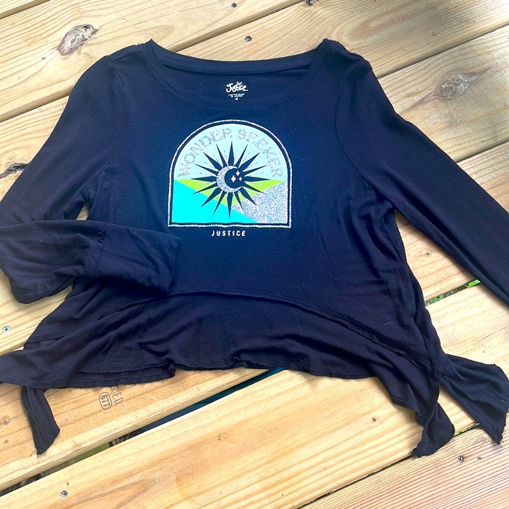 Justice Cropped Flowy long sleeved tee | Small 7/8